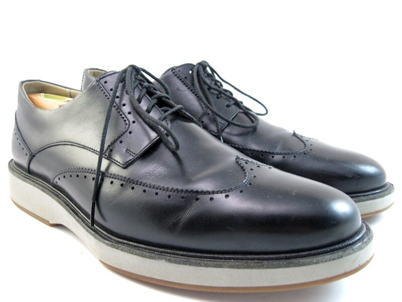 SAOLA Allen Edmonds "BROOKLYN" Derby chiaro in pelle punta liscia 10 5 D nero DISCO (408N)