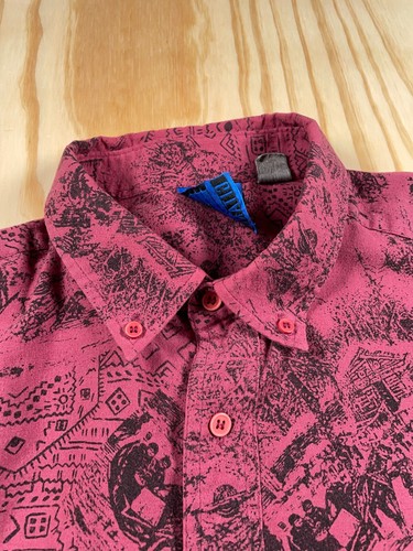 VTG Gitano Scenic Outdoor Pattern Shirt Adult XL Dark Red Lightweight Horses - Picture 13 of 14