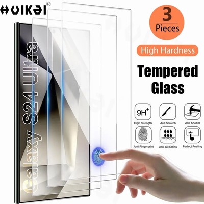 3pcs Protector de pantalla de vidrio templado para Galaxy S22 S23 S24 S25 Ultra