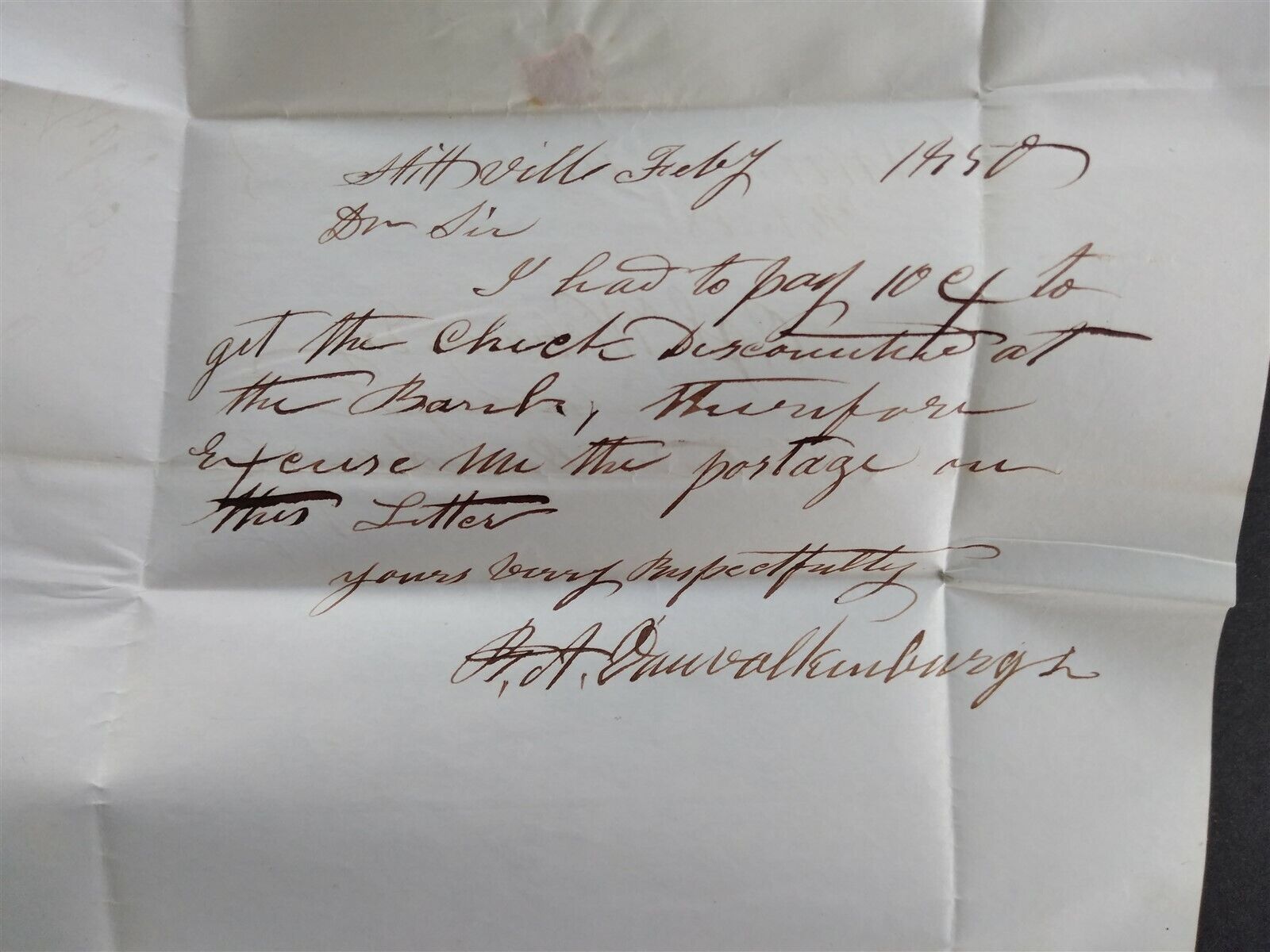 New York Stittville 1850 Stampless Cover, Ms, Oneida Co to Clinton eBay