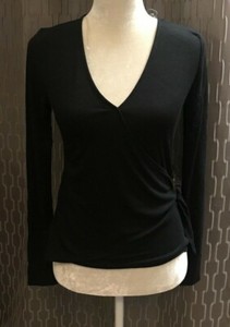 black knit wrap top