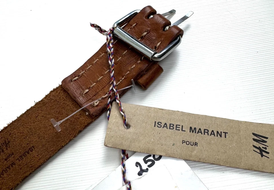 Cinto de couro Isabel Marant H&M marrom furos duplos tamanho 31-32/80 cm - Imagem 3 de 4