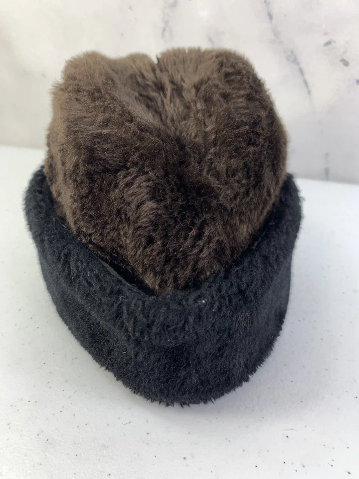 Sombrero calentador de orejas de piel sintética vintage años 50 60 gorra para mujer estilo ruso marrón aviador Foto 3 de 4