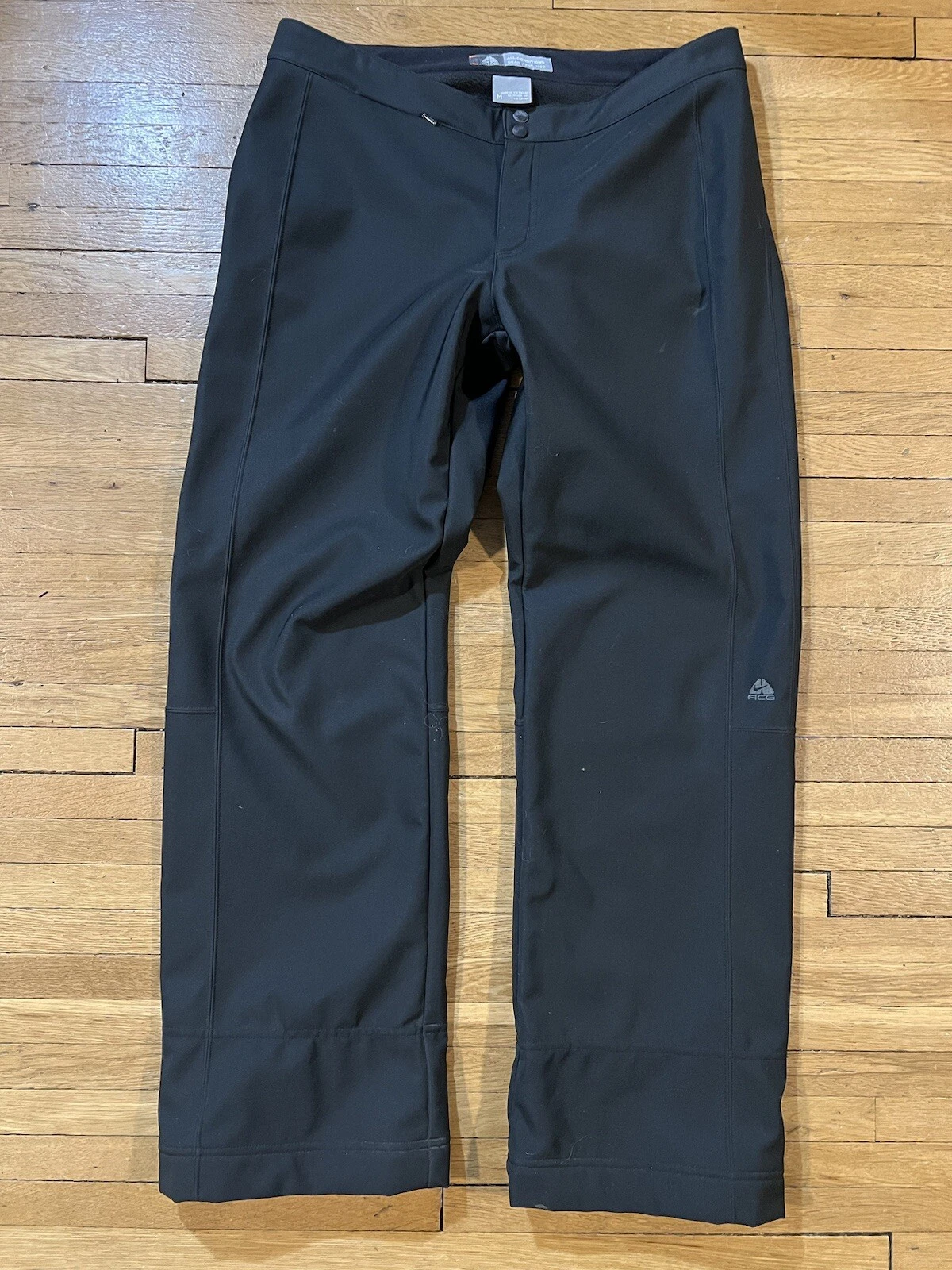 Vtg Nike ACG Pants Softshell Trousers Mens Medium Black Ski Hiking Y2K 33x30