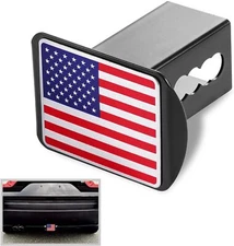USA US American Flag Aluminum Trailer Towing Hitch Cover Fits 2" Receivers