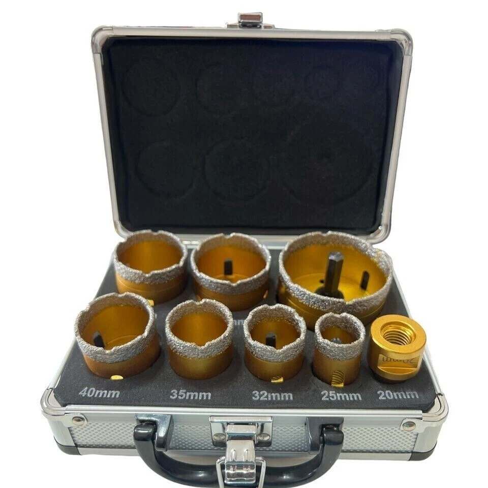 Kit Set Valigia Ad 8 Frese a Tazza Diamantate Per Smerigliatrice Da 20 a 68 MM - Immagine 2 di 3