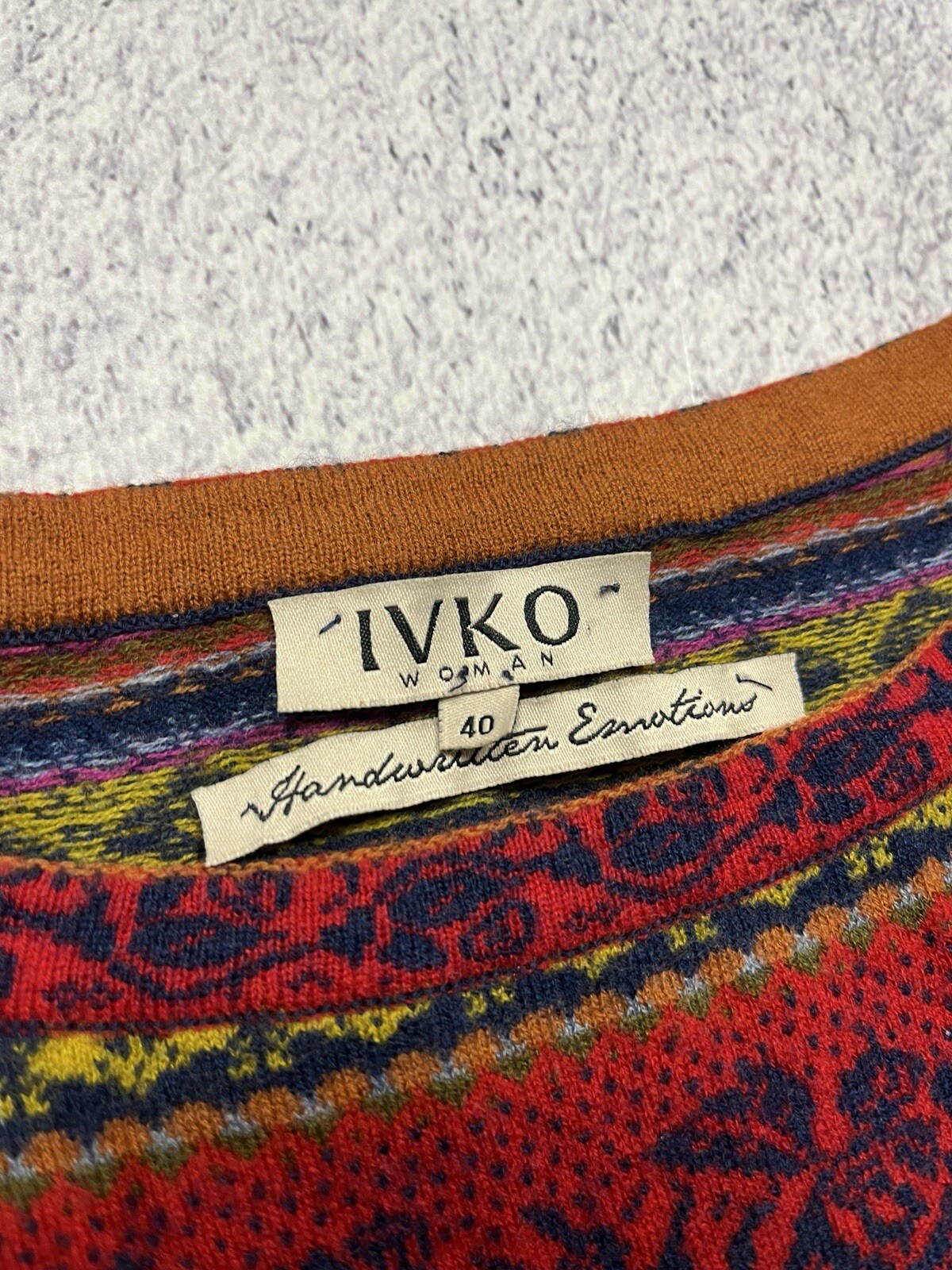 Ivko Wool Knitted Dress Float Pattern Japanese Av… - image 9