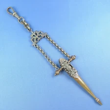 Victorian Chatelaine Scissors Knife Case Pendant / Antique Sewing Tool