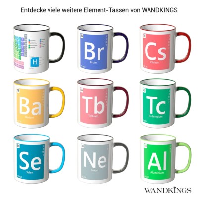 WANDKINGS Tasse, ''Periodensystem und einzelne Elemente'' W hlbar Chemie Physik