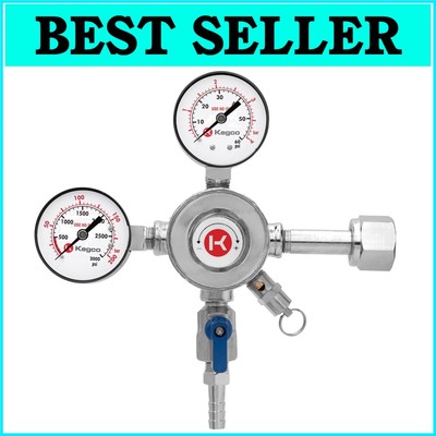 Commercial Grade Chrome Dual Gauge CO2 Draft Beer Regulator - Safe & Durable