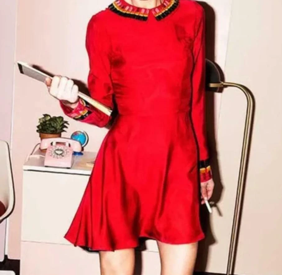 Vestido Jessica lápiz labial de lentejuelas para mujer Rachel Antonoff 278273, rojo, 10 Foto 2 de 4