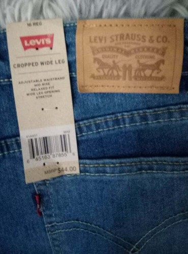LEVI'S JEAN CROPPED JAMBES LARGES GRANDES FILLES taille 16 - Photo 3/5