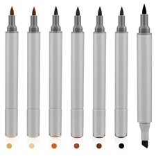 6-Pack Dual Tip Leather Dye Marker Pens for Furniture Scratches Shoe Repair