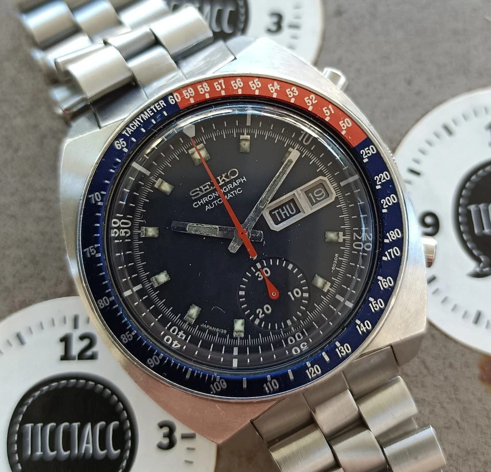 TiccTacc®- Vintage Seiko 6139-6002 Pogue Feb 1974 -Stelux presidential Very Good