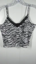 Hollister Crop Top Junior M Zebra Tank Top Mob Wife Boho 90's Y2K Coquette Retro