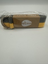 TECEUM Yoga Mat Strap Non Slip Pilates Stretch 1.5” wide 6 Ft Long Yellow Gray
