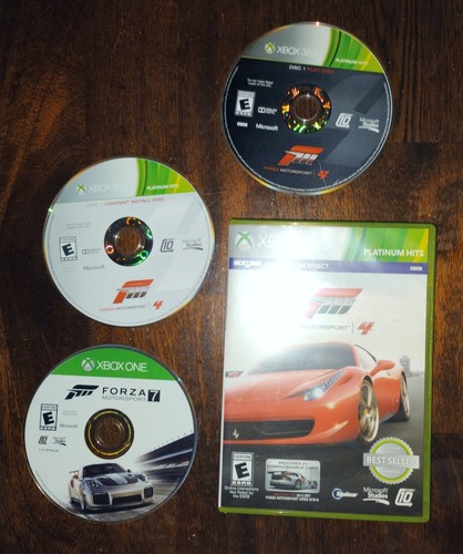 Forza Motorsport 4 (2 Disc Set) & single disc Forza 7 (Microsoft Xbox 360, 2011)