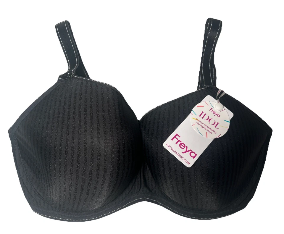 Sujetador Freya Idol para mujer negro EE. UU. 34G negro con aros moldeado camiseta sin costuras Foto 2 de 4