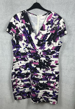 ROMAN Size 20 Purple Floral Pleated Wiggle Dress Wedding Guest Party Evening