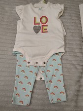 Carter's 2 Piece Pant Set 3 months Girl Cute Tutu Skirted Pants Rainbow Kidcor