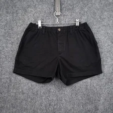 Chubbies Shorts Mens M Medium Black Elastic Waist Stretch Twill Chino Flat Front
