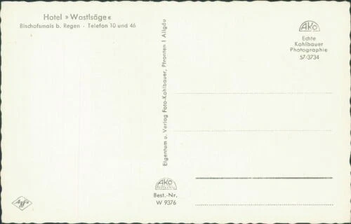 Ansichtskarte Hotel Wastlsäge Bischofsmais (Nr.990) - Bild 2 von 2