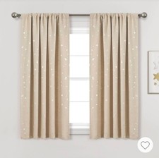 Pillowfot 52"Wx63"L Kids' Star Blackout Window Curtain 2 Panels NEW 