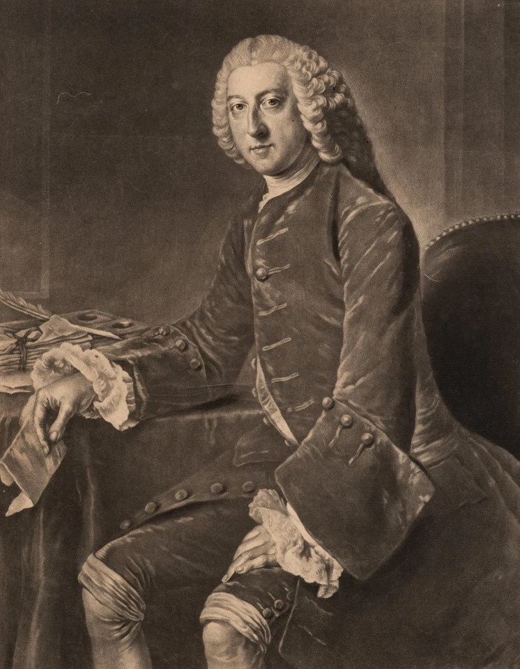 HOUSTON (*1721) nach HOARE OF BATH (*1707), William Pitt der Ältere, Mezzotinto - Bild 3 von 4