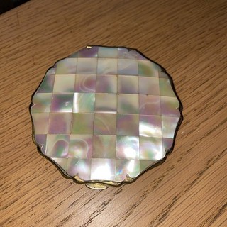 Mother Of Pearl Compact Mirror 1960s