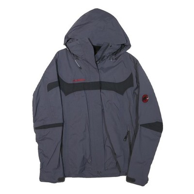MAMMUT Damen Outdoorjacke Grau Schwarz M Polyester-Mix mit Kapuze Reißverschluss