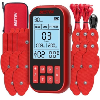 BESTEK TENS Unit Muscle Stimulator, 3-in-1 60 Program with 20 Replacement Pad...