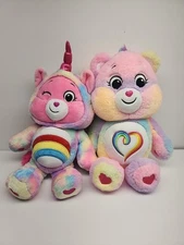 Care Bear 14" Togetherness Bears 2021 Plush- Basic Fun! Lot Of 2 Rainbow