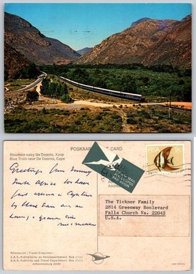 Vintage Blue Train De Doorns Cape South Africa Postcard 1975 Posted