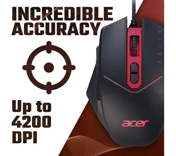ACER Nitro Optical Gaming Mouse Black Wired up to 4200 DPI - Image 4 of 4