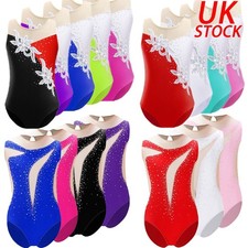 Kids Girls Gymnastics Leotards Ballet Dance Dress Bodysuit Performance Costume