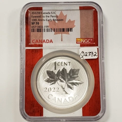 2022-W S1c Canada 1 oz .9999 Silver - Farewell to the Penny - NGC SP 70 - Q2372