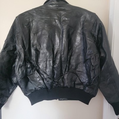 Alpha Industries Vintage NASA Leather Bomber Jacket Space Shuttle