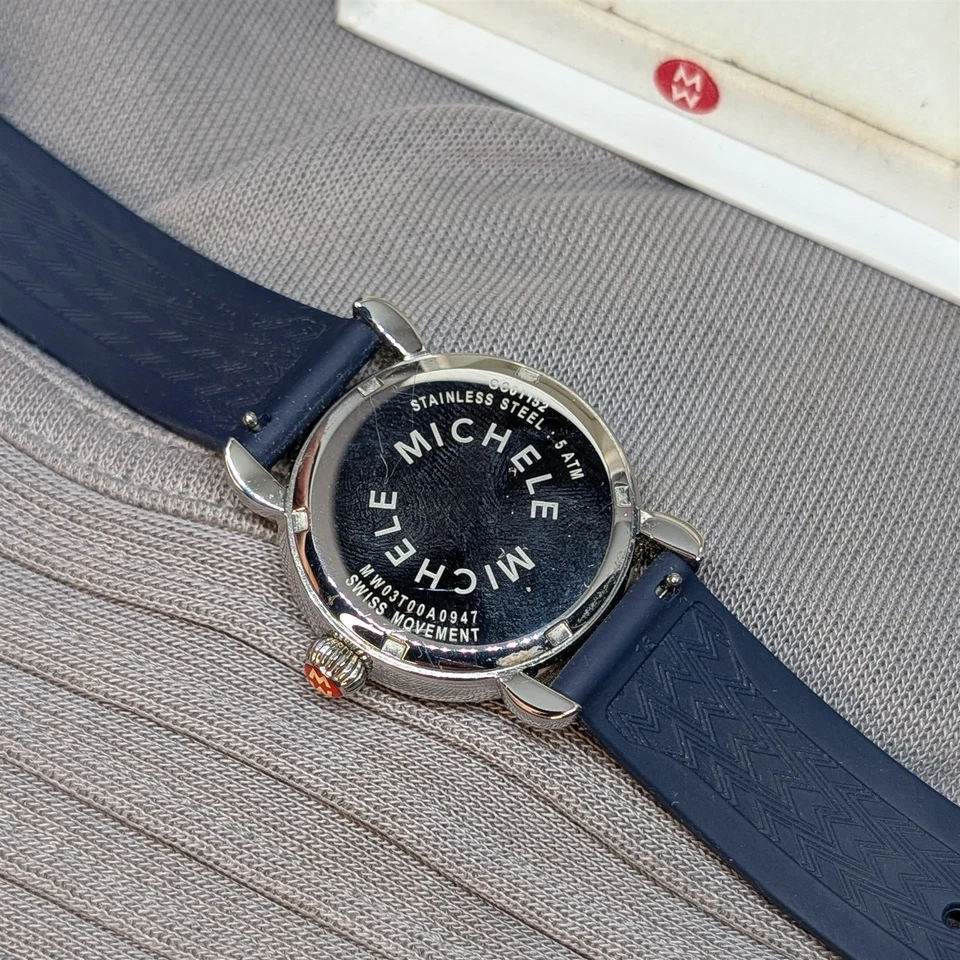 MW03T00A0947 Michele CSX Carrusel Acero Inoxidable Multicolor Reloj Azul Marino Banda Caja Foto 3 de 4