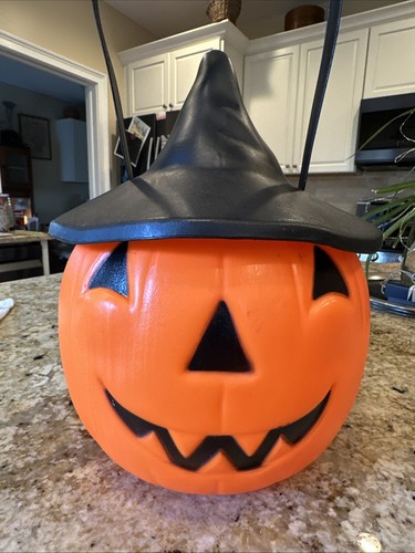 Vintage Empire Jack o Lantern Witches Hat Blow Mold Pumpkin Bucket ...