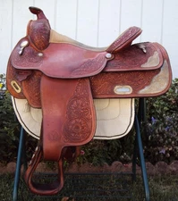CIRCLE Y Western Show EQUITATION Saddle - 15 1/2" - SILVER & GOLD - STUNNING!