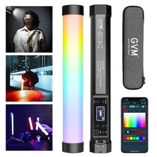 GVM RGB Tube Light with Spotlight, Magnetic Handheld Photography Light, Full-...