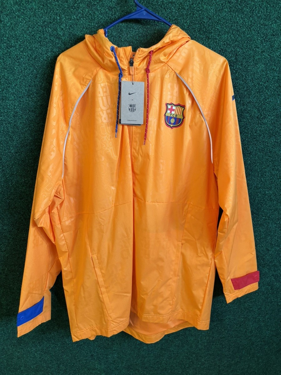 ジャケット・アウター NIKE FCB BARCELONA WOVEN RAIN JACKET XXL NEW NIKE FC BARCELONA ALL Rain WEATHER JACKET ORANGE 2022 [DH7831