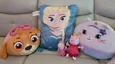 LOT 5 Pc Frozen Elsa Lg Pillow Paw Patrol Skye Cloud Talking PEPPA Pig