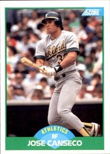 Jose Canseco 1989 Score #1 Oakland Athletics FREE SHIPPING AutographDen