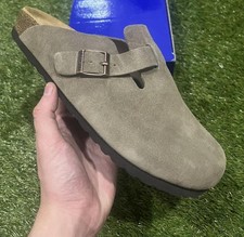 Birkenstock Buckle Suede Clogs