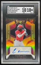 2023 Panini Select Elly De La Cruz SGC 10 Rookie Sig Gold Prizm /10 Auto Reds