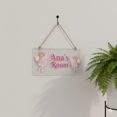 Personalisiertes Fee Mädchen Zimmer Schild klar Acryl hängende Plakette Geschenk individueller Name