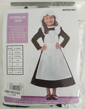 Victorian Girl World Book Day Girl's Fancy Dress 11- 12 Years Amscan Black New