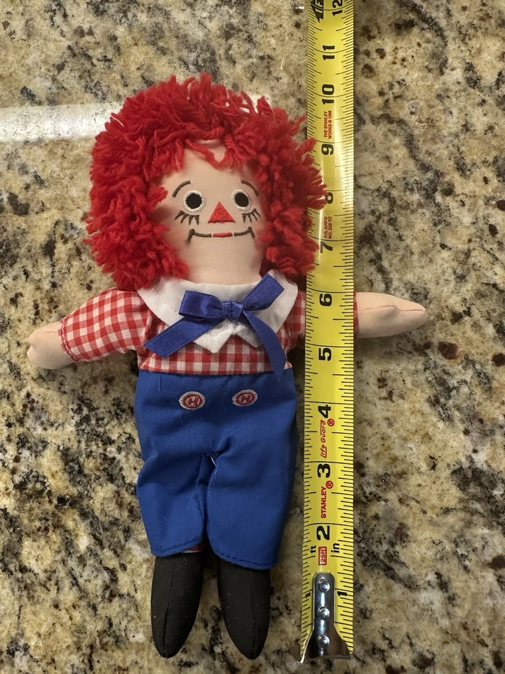 复古 Raggedy Andy 娃娃 带物品 #1661 2002 年制造 9 英寸 娃娃 — 第 2/4 张图片
