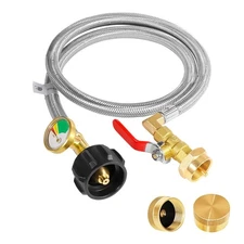 3ft Propane Tank Refill Adapter Hose with Gauge ON-Off Control Valve QCC1